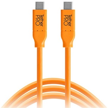 Tether Tools TetherPro USB Type-C Male to USB Type-C Male Cable (15ft, Orange) CUC15-ORG