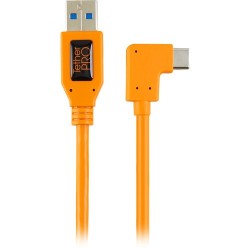 Tether Tools TetherPro USB 3.0 Type-A to C Right Angle Adapter Cable (20inch, High-Visibilty Orange) CUCRT02-ORG