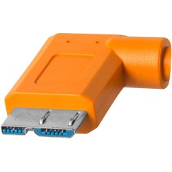 Tether Tools TetherPro USB Type-C Male to Micro-USB 3.0 Type B Male Cable (15ft, Orange, Right-Angle) CUC33R15-ORG
