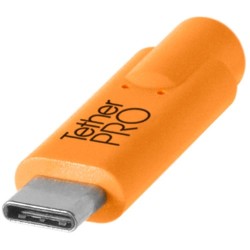 Tether Tools TetherPro USB Type-C Male to 8-Pin Mini-USB 2.0 Type-B Male Cable (15ft, Orange) CUC2615-ORG