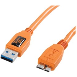 Tether Tools TetherPro USB 3.0 Male Type-A to USB 3.0 Micro-B Cable (6', Orange) CU5409