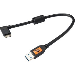 Tether Tools USB 3.0 Type-A Male to Micro-USB Right-Angle Male Cable (1ft, Black) CU61RT01-BLK