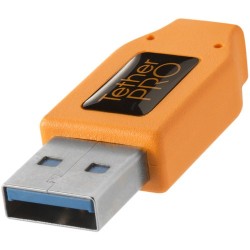 Tether Tools TetherPro SuperSpeed USB 3.0 Male A to Male B Cable (15ft, High-Visibility Orange) CU5460ORG
