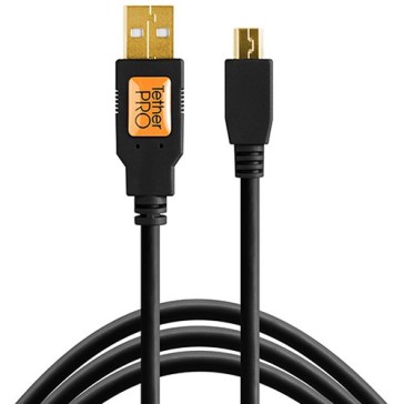 Tether Tools TetherPro USB 2.0 Type-A to 5-Pin Mini-USB Cable (Black, 1ft) CU5401