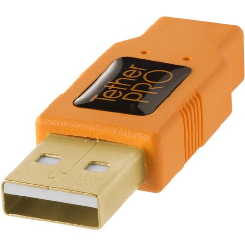 Tether Tools TetherPro USB 2.0 Type-A to 5-Pin Mini-USB Cable (Orange, 6ft) CU5407