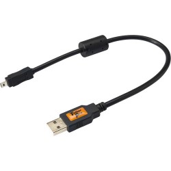 Tether Tools TetherPro USB 2.0 Type-A Male to Mini-B Male Cable (1', Black) CU8001-BLK