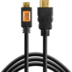 Tether Tools TetherPro Mini HDMI Male (Type C) to HDMI Male (Type A) Cable - 3ft (Black) TPHDCA3