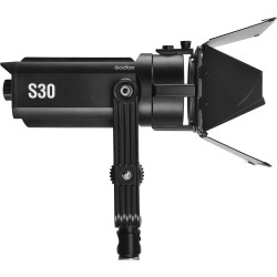 Godox S30-D Focusing LED 3-Light Kit, Lights, Stand & Barndoor