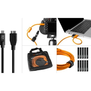 Tether Tools Starter Tethering Kit with USB 3.0 Type-C to Type-B Cable (15', Orange) BTKC3415-ORG