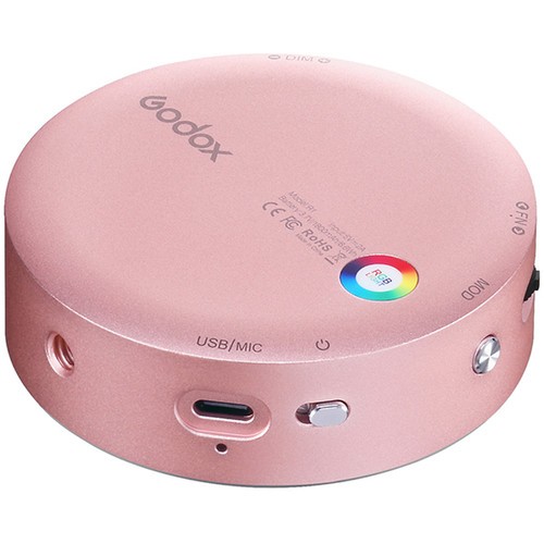 Godox Round Mini RGB LED Magnetic Light, R1PINK
