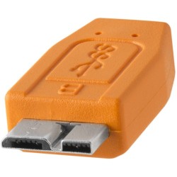 Tether Tools CU5454 USB 3.0 Male Type-A to USB 3.0 Micro-B Cable (15ft, Orange), TetherPro Superspeed