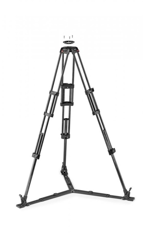 Manfrotto CF Twin Leg with Ground Spreader Video Tripod 100/75mm Bowl, MVTTWINGC