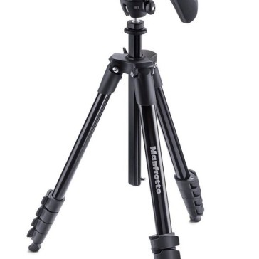 Manfrotto Compact Action Aluminium Tripod with Hybrid Head, Black, MKCOMPACTACN-BK