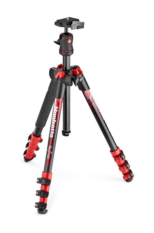 Manfrotto BeFree Color Aluminium Travel Tripod Kit, Red MKBFRA4RD-BH