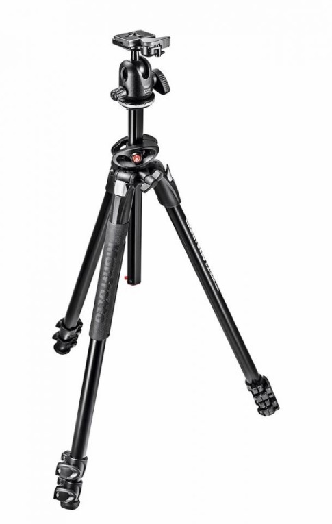 Manfrotto 290 Dual Alu 3-Section Tripod Kit with 496RC2 Ball Head, MK290DUA3-BH
