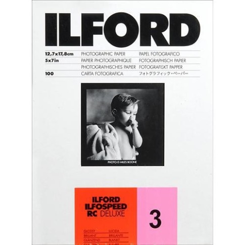 Ilford Ilfospeed RC Deluxe Paper (1M Glossy, Grade 3, 5 X 7", 100 Sheets), 1605431
