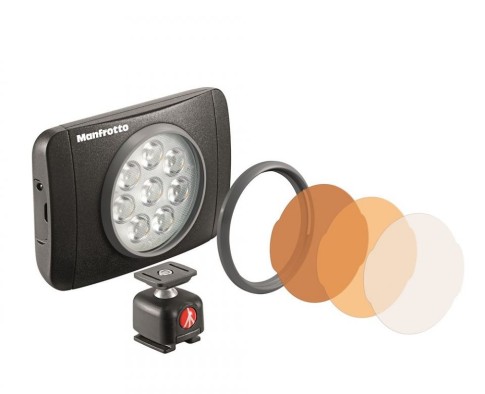 Manfrotto LED Light Lumimuse 8 LED, Black, Snap Fit Filter Mount MLUMIEMU-BK