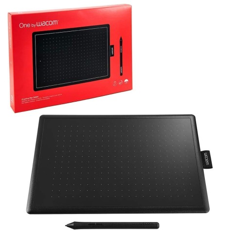 Wacom One By K0-CX Small 6-Inch x 3.5-Inch Graphic Tablet Red and Black CTL-472