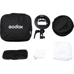Godox S2 Bowens Mount Bracket with Softbox, Grid & Carrying Bag Kit 31.5 x 31.5 Inches, SGGV8080