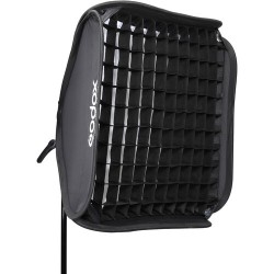 Godox S2 Bowens Mount Bracket with Softbox Grid & Carrying Bag Kit 23.6 x 23.6 Inches, SGGV6060