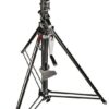 Manfrotto Geared Wind-Up Stand with Safety Release Cable, Black Chrome, 087NWB