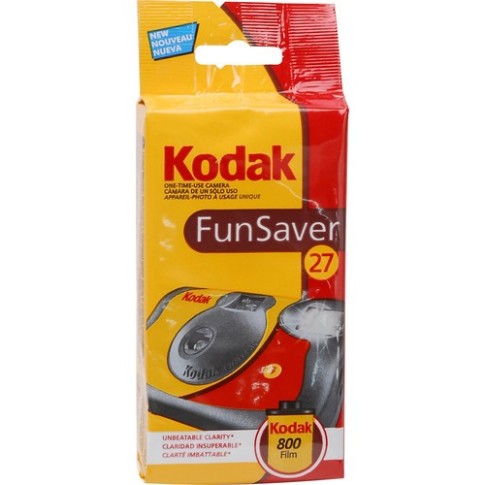 Kodak Funsaver 35mm One-Time-Use Disposable Camera ISO-800 with Flash - 27 Exposures, 8617763