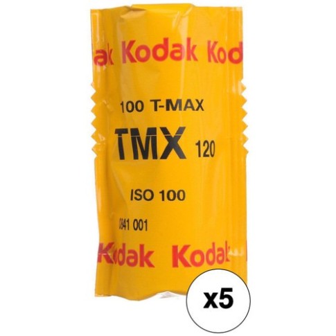 Kodak Professional T-Max 100 Black and White Negative Film 120 Roll Film 5-Pack, 8572273