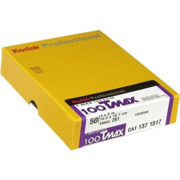 Kodak Professional T-Max 100 Black and White Negative Film 4 x 5inches 50 Sheets, 1371517
