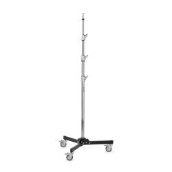 Avenger A5033 Roller 33 Folding Base Stand with Braked Wheels Chrome Black 10.8 Feet A5033