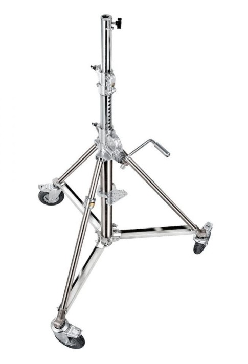 Avenger Wind Up Stand 29 with Low Base and Braked Wheels Chrome Plated and Stainless 9.5 Feet, B6029X