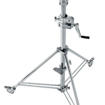 Avenger Wind Up Stand 30 with Low Base and Braked Wheels Chrome Plated 9.7 Feet, B6030CS