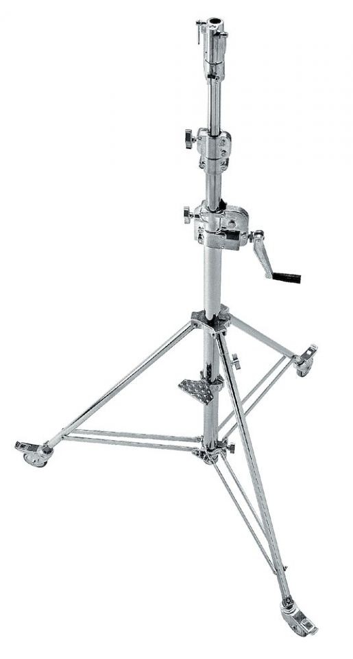 Avenger Wind Up Stand 30 with Low Base and Braked Wheels Chrome Plated 9.7 Feet, B6030CS
