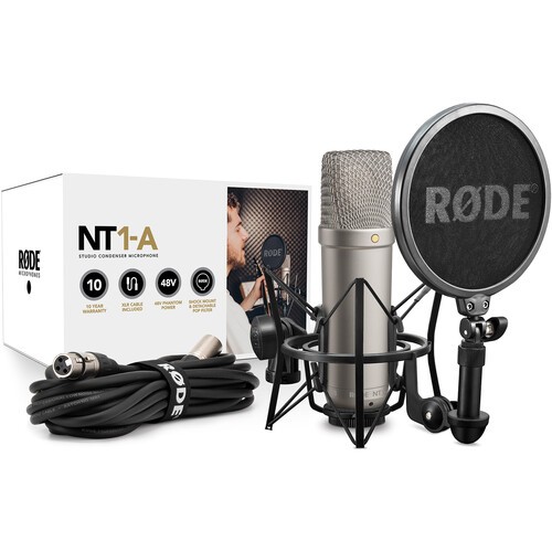 Rode Large Diaphragm Condenser Microphone Single,  NT1-A