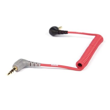Rode 3.5mm Right-Angle TRS to 3.5mm Right-Angle TRRS Coiled Adapter Cable for Smartphone, SC7