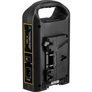 Fxlion Dual Channel Gold Mount Li-Ion Battery Charger with DC Output for HD Video Camera, PL1680A