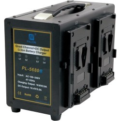 Fxlion 4 Channel V Mount Battery Charger with DC Output for HD Video Camera, PL-5680B
