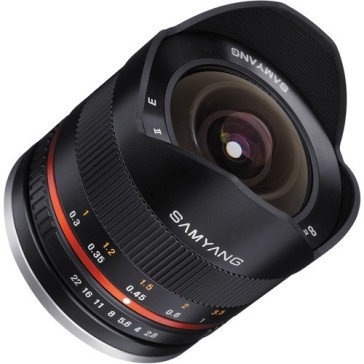 Samyang 8mm F 2.8 UMC Fisheye II Lens for Canon EF-M Mount, SY8MBK28-M