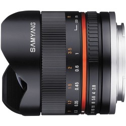 Samyang 8mm F 2.8 UMC Fisheye II Lens for Fujifilm X Mount, SY8MBK28-FX