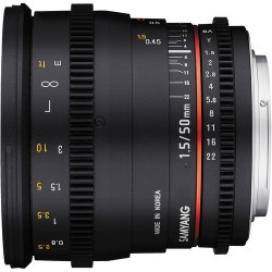 Samyang 50mm T1.5 VDSLR AS UMC Lens for Nikon F Mount, SA5015N