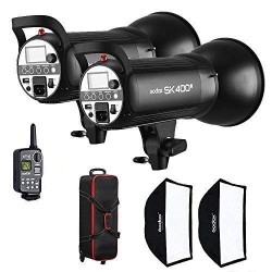 Godox SK400II 2-Light Studio Flash Kit, SK400II-E (Softbox, Bag, Umbrella, Trigger Incl)
