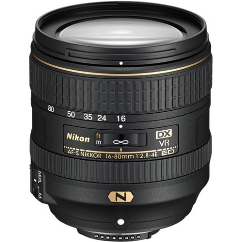 Nikon AF-S DX Nikkor 16-80mm f/2.8-4E ED VR Lens, NI168028VR