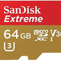 SanDisk 64GB Extreme Micro SDXC, U3, C10, V30, UHS 1, 170MB/s R, 80MB/s W, A2 Memory Card