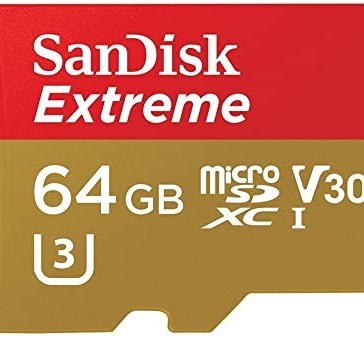 SanDisk 64GB Extreme Micro SDXC, U3, C10, V30, UHS 1, 170MB/s R, 80MB/s W, A2 Memory Card