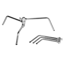 E-Image LCS-03S, 9.8 Feet Photography Light C-Stand, Detachable Base, Grip Kit & Extension Arm with Payload 20 Kg