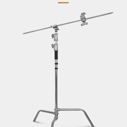 E-Image LCS-04 10.9 Feet Photography Light C-Stand, Detachable Base, Grip Kit & Extension Arm with Payload 20 Kg