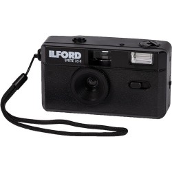 Ilford Sprite 35mm II Reusable Film Camera (Black) with Built-In Flash & Optical View Finder