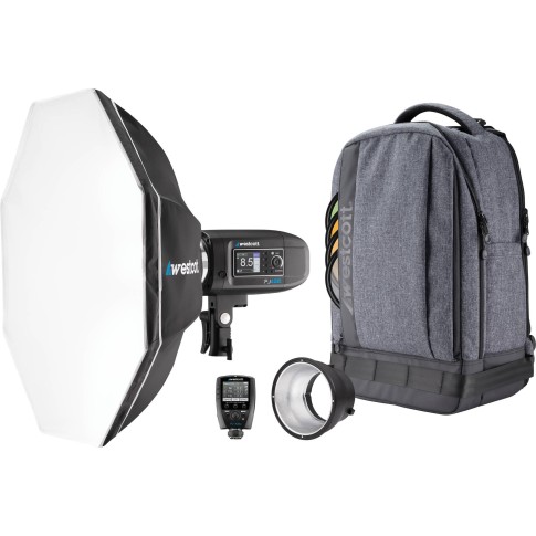 Westcott FJ400 Strobe 1-Light Backpack Kit with FJ-X2m Universal Wireless Trigger and Rapid Box Switch Octa-S