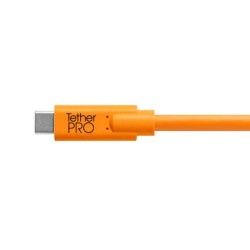 Tether Tools TetherPro USB Type-C Male to USB Type-C Male Cable (15ft, Orange) CUC15-ORG