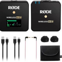 Rode Wireless GO II Single Compact Digital Wireless Microphone System/Recorder (2.4 GHz, Black)