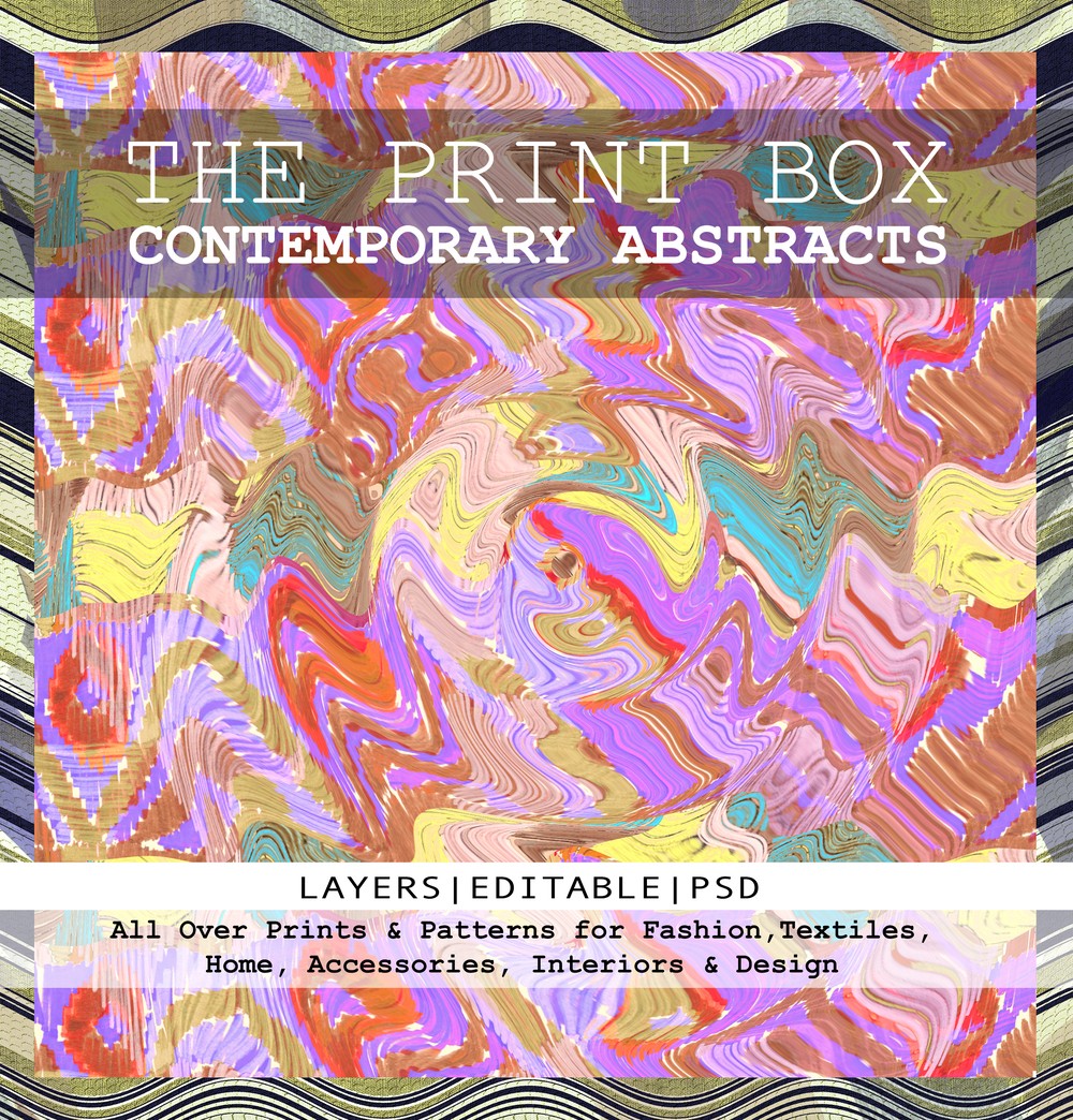 Print Box - Contemporary Abstracts | Young, Vougish, Checks, Marbles & Retro Textile Patterns